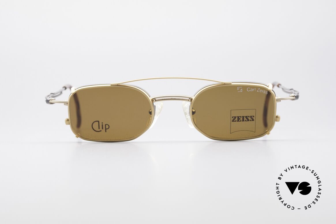 Zeiss 5696 Clip On 90er Sonnenbrille, edle 90er Jahre Designerbrille von Carl Zeiss, Germany, Passend für Herren Zeiss 5696 Clip On 90er Sonnenbrille, edle 90er Jahre Designerbrille von Carl Zeiss, Germany, Passend für Herren