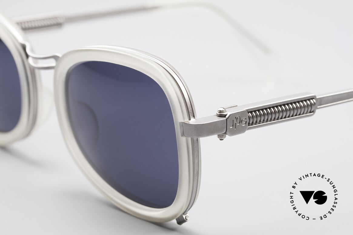 Jean Paul Gaultier 56-1271 90er Steampunk Sonnenbrille, flexible Federscharniere (für eine optimale Passform), Passend für Herren und Damen