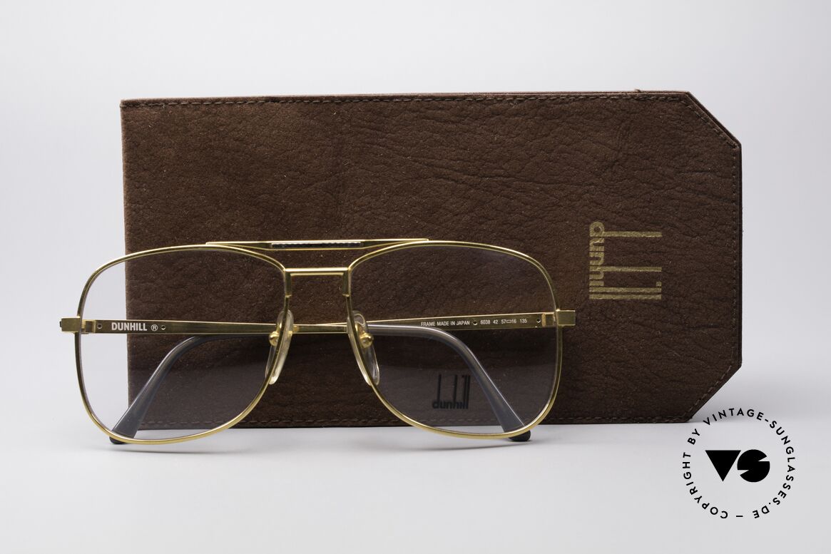 Dunhill 6038 Vergoldete 80er Titanium Brille, Größe: medium, Passend für Herren