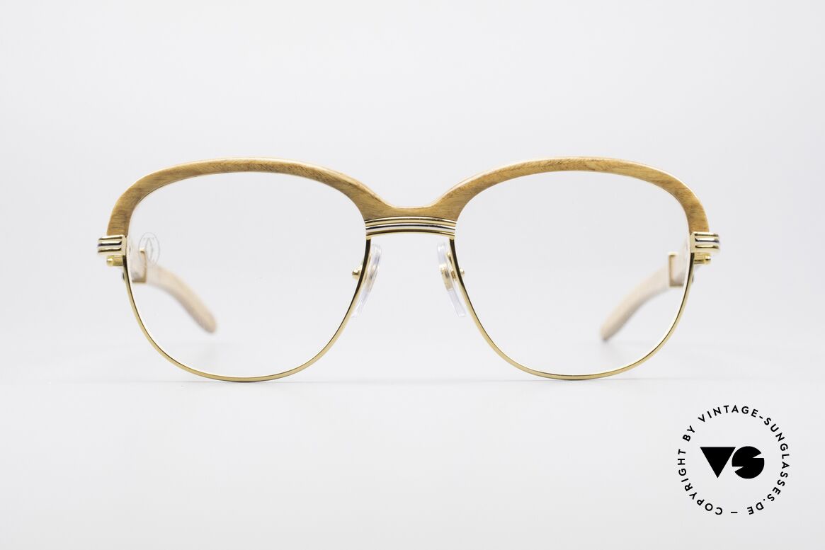 Cartier Malmaison Rare Bubinga Edelholzbrille, außergewöhnliche CARTIER vintage Luxus-Brille, Passend für Herren und Damen