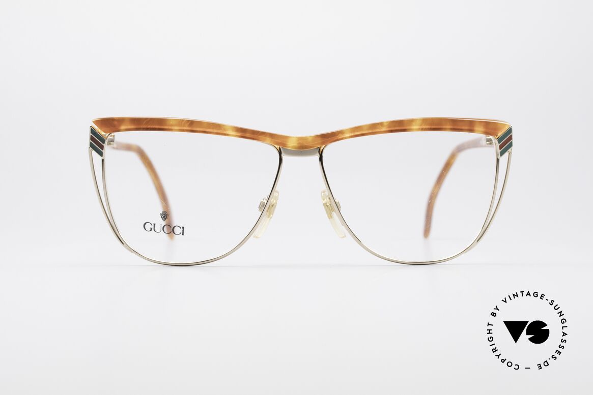 Gucci 2300 Vintage Designer Damenbrille, vintage 1980er Brille von GUCCI in Schildpatt-Optik, Passend für Damen