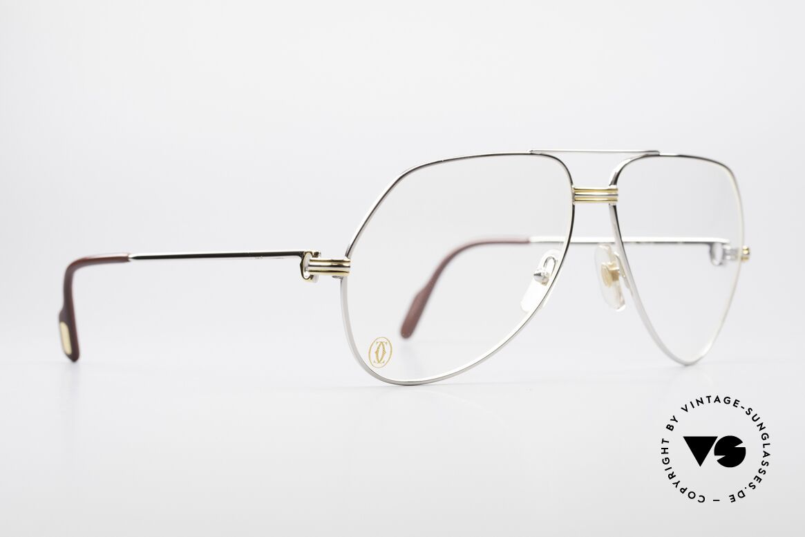 Cartier Vendome LC - L Platin Edition Luxusbrille, dieses Modell mit LC-Dekor in LARGE Größe 62-14, 140, Passend für Herren