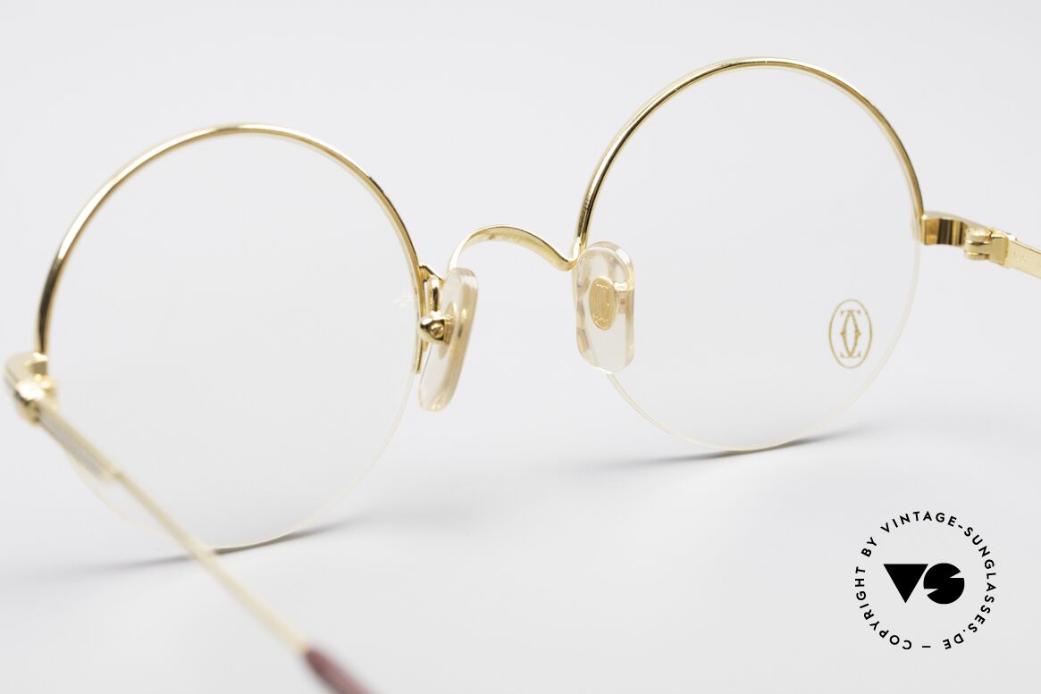 Cartier Mayfair - S Runde Luxusbrille Damen Herren, semi-rimless, flexibler 22kt vergoldeter Rahmen, Passend für Herren und Damen Cartier Mayfair - S Runde Luxusbrille Damen Herren, semi-rimless, flexibler 22kt vergoldeter Rahmen, Passend für Herren und Damen
