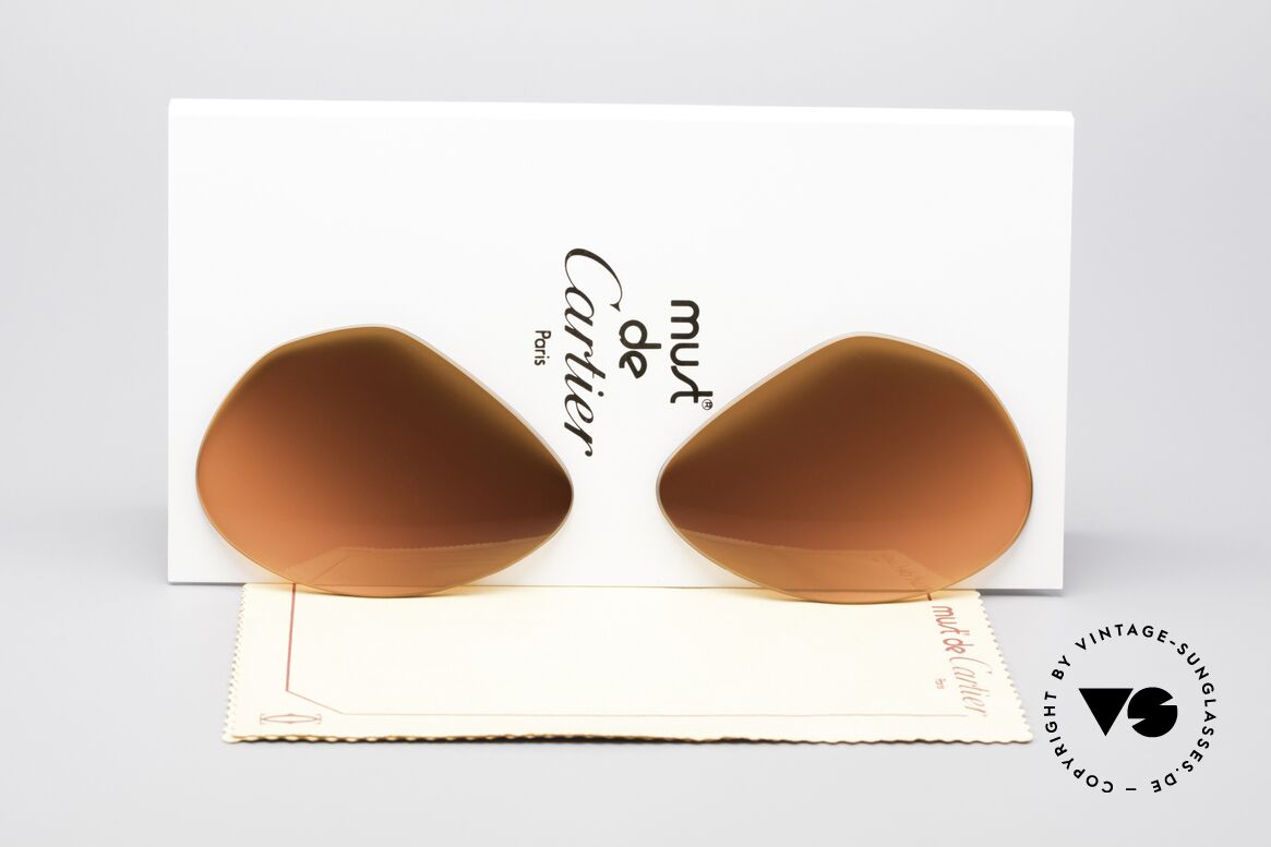 Cartier Vendome Lenses - L Sonnengläser Abendrot, Ersatzgläser für Cartier Modell Vendome LARGE 62mm, Passend für Herren