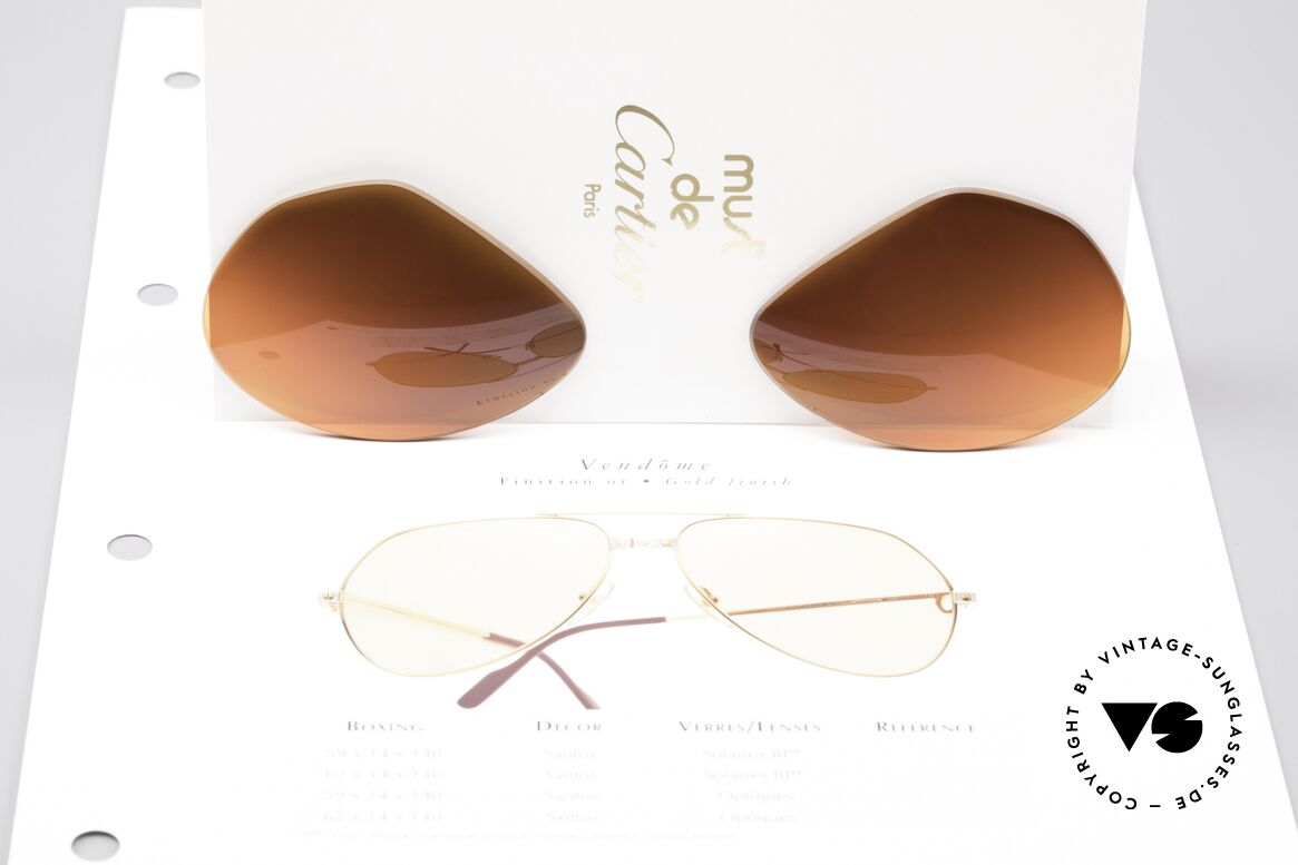 Cartier Vendome Lenses - L Sonnengläser Abendrot, toller Farbverlauf wie ein Sonnenuntergang / Abendrot, Passend für Herren