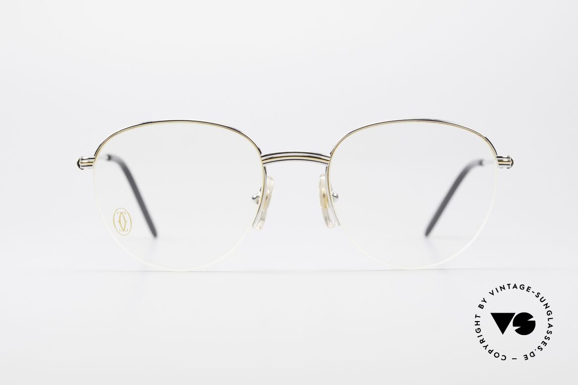 Cartier Colisee Runde Luxus Platin Brille, rundliche Cartier Brillenfassung in Größe 49/18, Passend für Herren und Damen