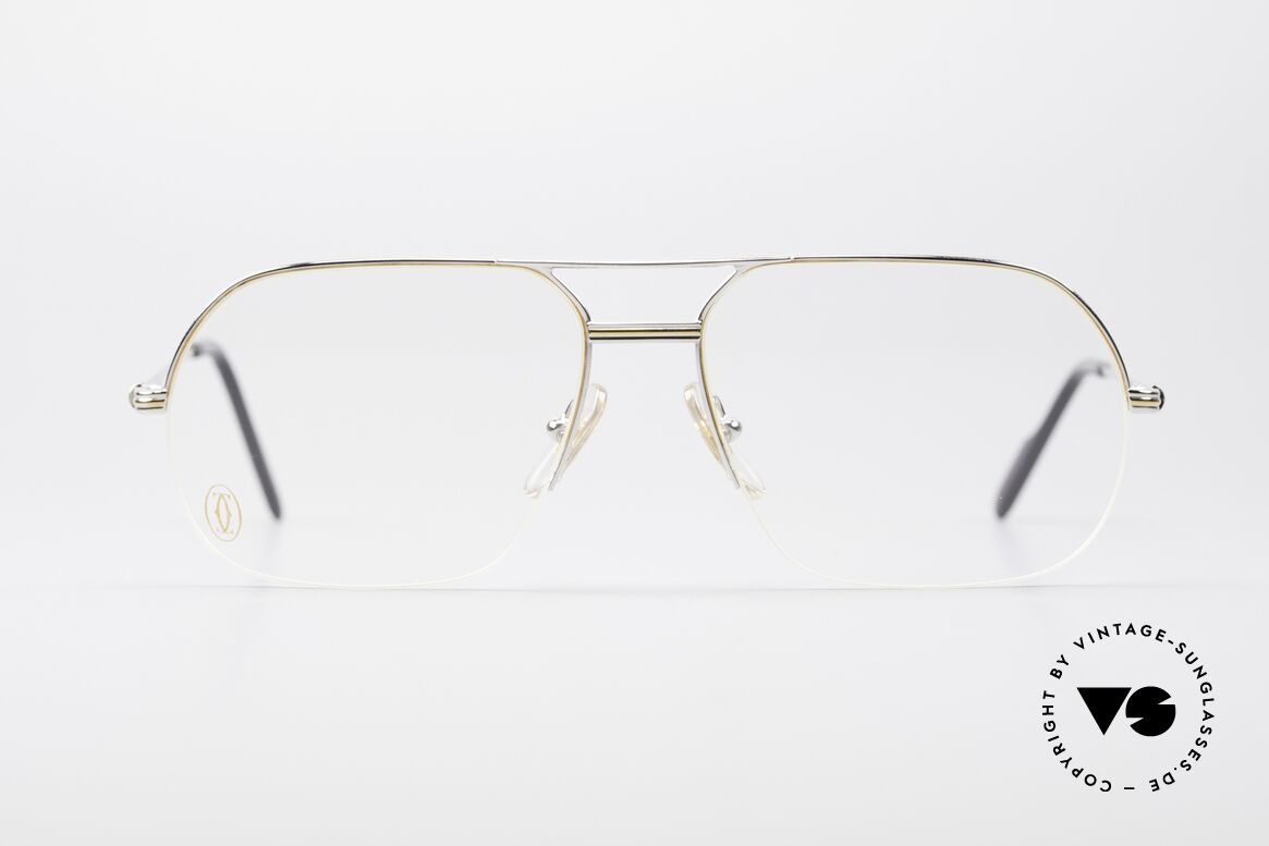 Cartier Orsay Halbrand Luxus Platin Brille, markante Cartier Brillenfassung in Größe 58°15, Passend für Herren