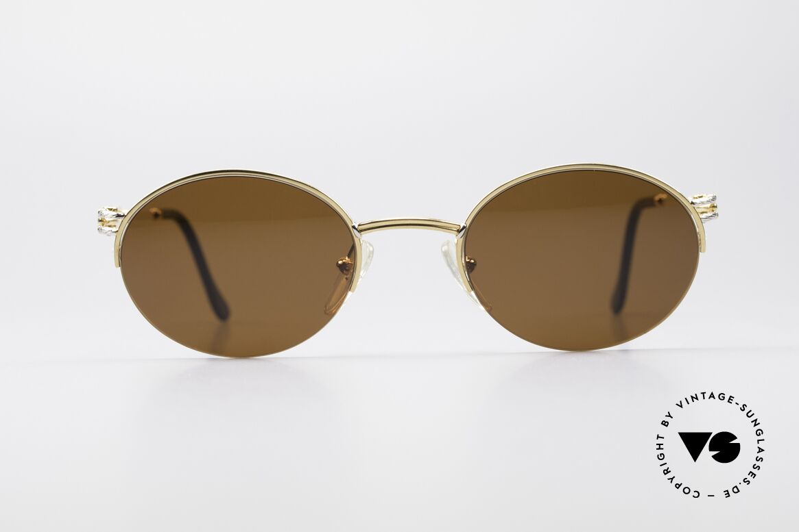 Fred Feroe Ovale Luxus Sonnenbrille, einmalige Designerbrille von Fred, Paris aus den 80ern, Passend für Herren und Damen