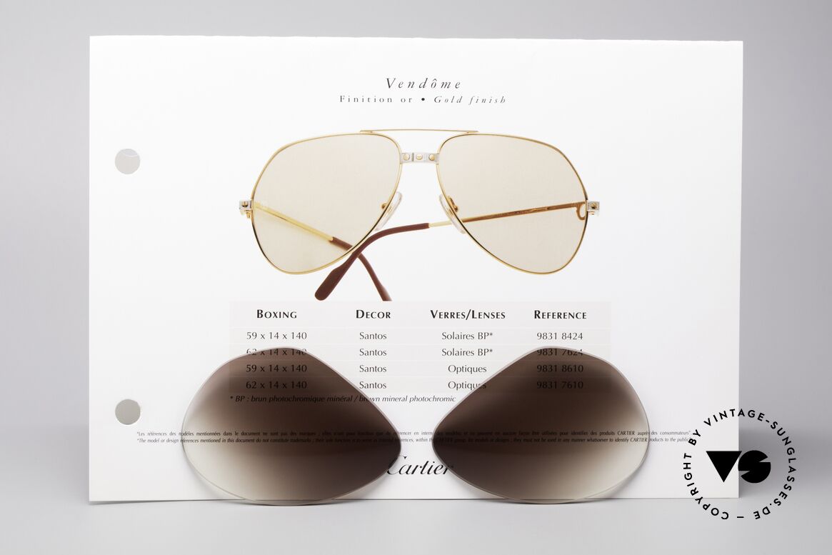 Cartier Vendome Lenses - L Sonnengläser Braun Verlauf, eleganter brauner Verlauf (nach unten heller werdend), Passend für Herren