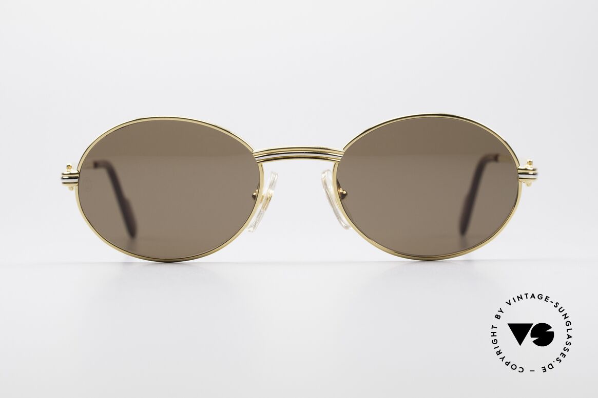 Cartier Saint Honore Luxus Sonnenbrille Oval, ovale vintage Cartier Sonnen-Brille von circa 1998, Passend für Herren und Damen