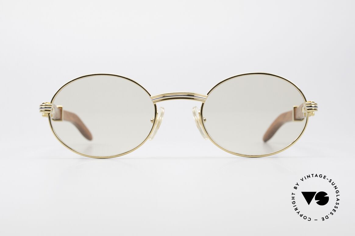 Cartier Giverny Ovale Edelholz Sonnenbrille, außergewöhnliche CARTIER vintage Luxus-Brille, Passend für Herren und Damen