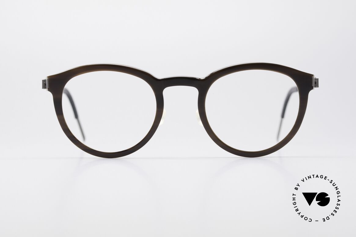 Lindberg 1814 Horn Horn Titan Small Panto Brille, LINDBERG 1814 Horn / Titan Brille in Größe 46-21, 135, Passend für Herren und Damen