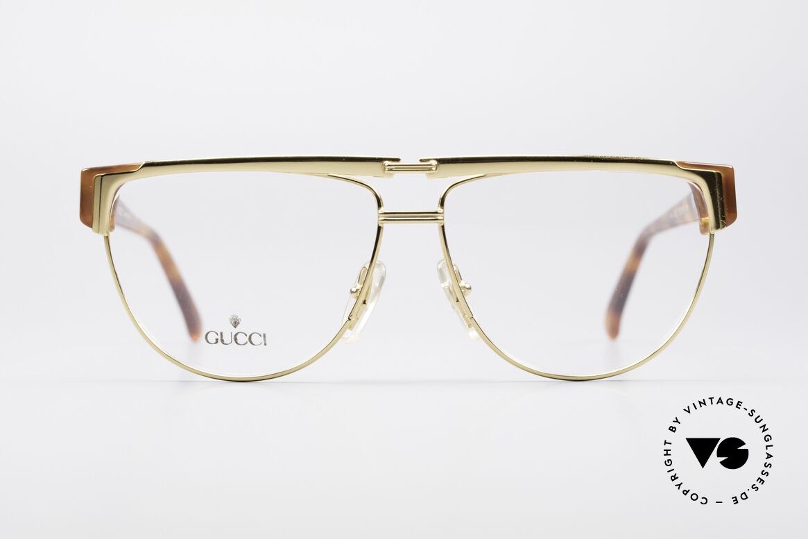 Gucci 2320 Designer Luxusbrille 80er, vintage 1980er Brille von GUCCI in Schildpatt-Optik, Passend für Herren und Damen