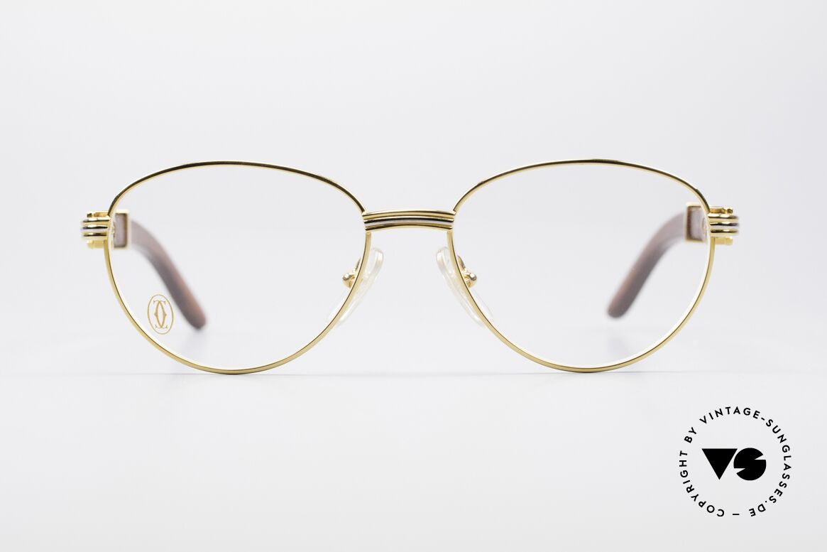 Cartier Auteuil Panto Bubinga Edelholz Brille, außergewöhnliche CARTIER vintage Luxus-Brille, Passend für Herren und Damen