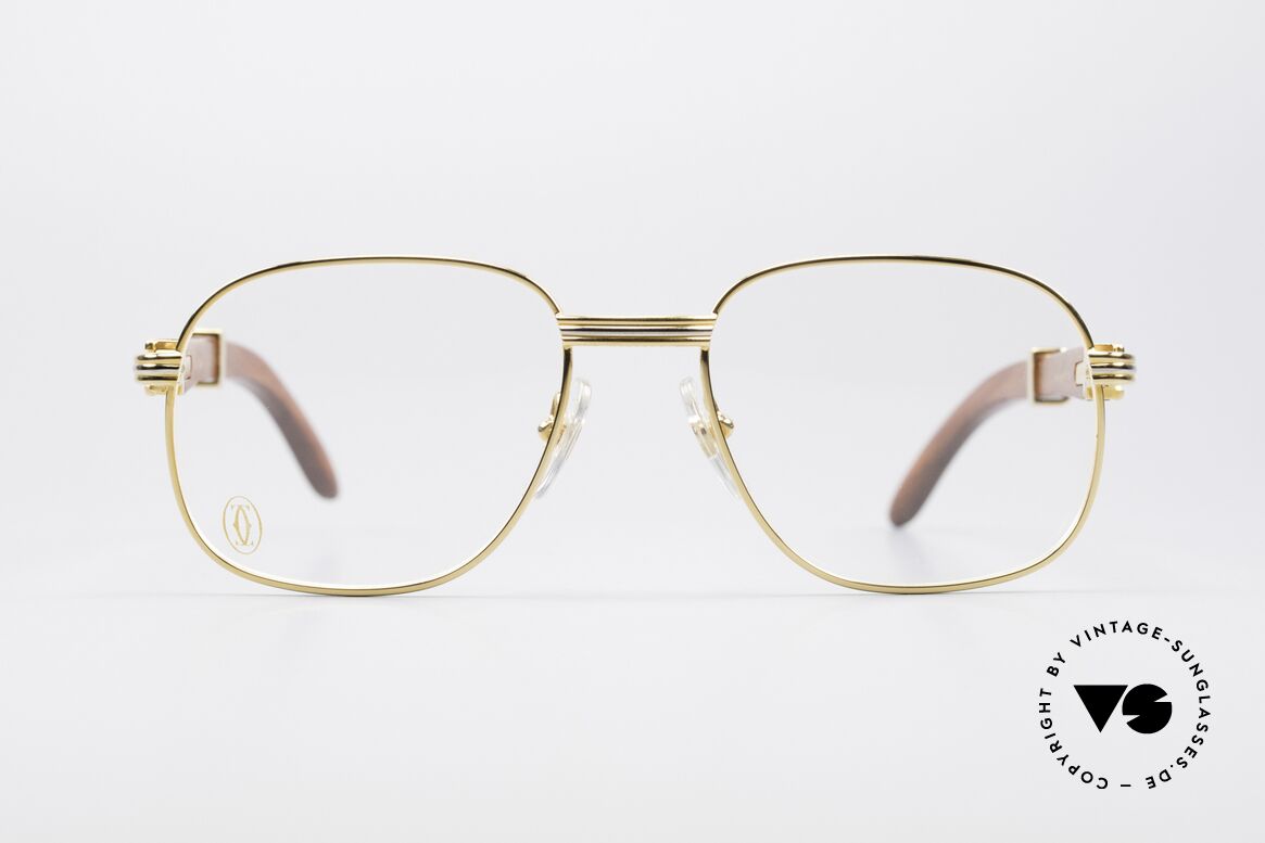 Cartier Monceau 90er Bubinga Edelholzbrille, außergewöhnliche CARTIER vintage Luxus-Brille, Passend für Herren und Damen