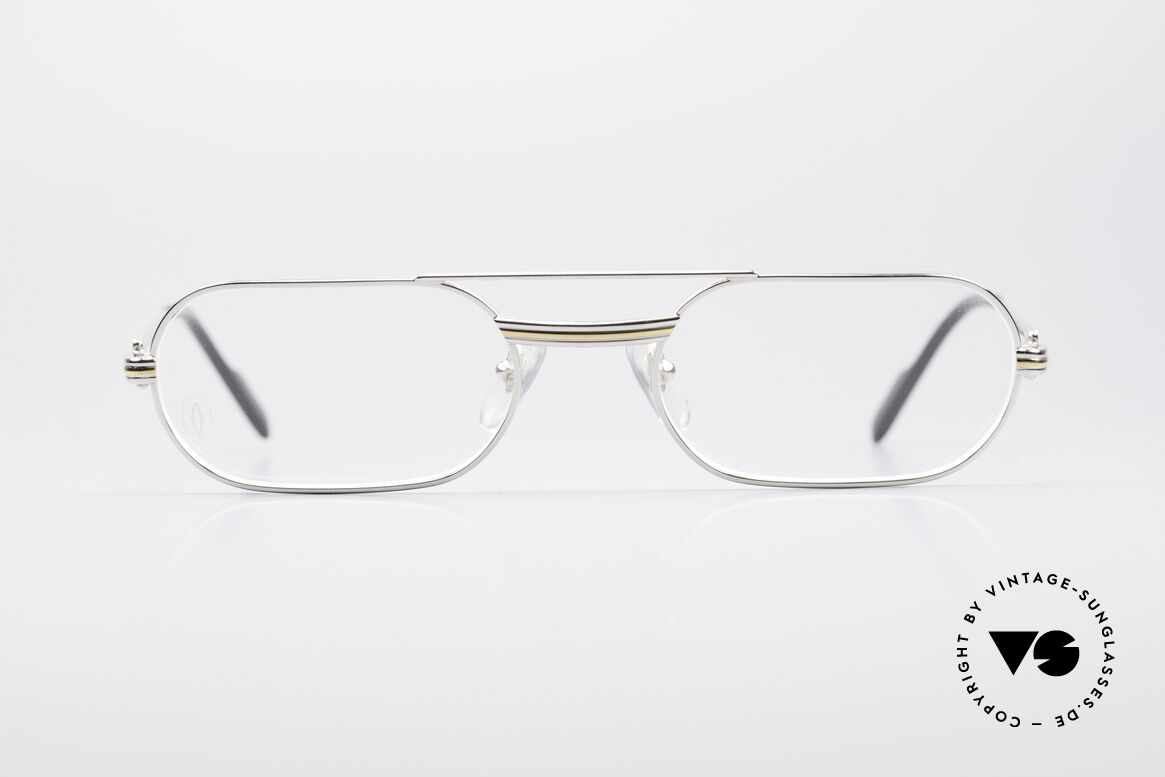 Cartier MUST LC Luxus Platin Brillenfassung, MUST: das erste Modell der Lunettes Collection '83, Passend für Herren