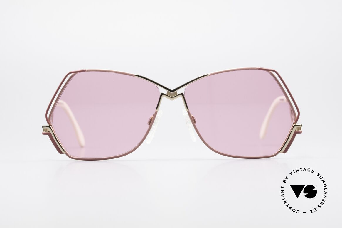 Cazal 226 Pinke Sonnenbrille Damen, außergewöhnliche, fünfeckige CAZAL Designerbrille, Passend für Damen
