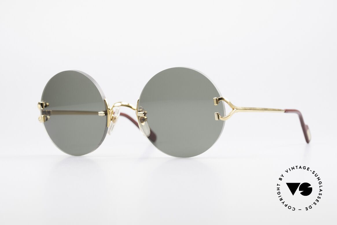 Cartier Madison Runde Luxus Sonnenbrille 90er, edle runde Cartier Luxus-Sonnenbrille von 1997, Passend für Herren und Damen