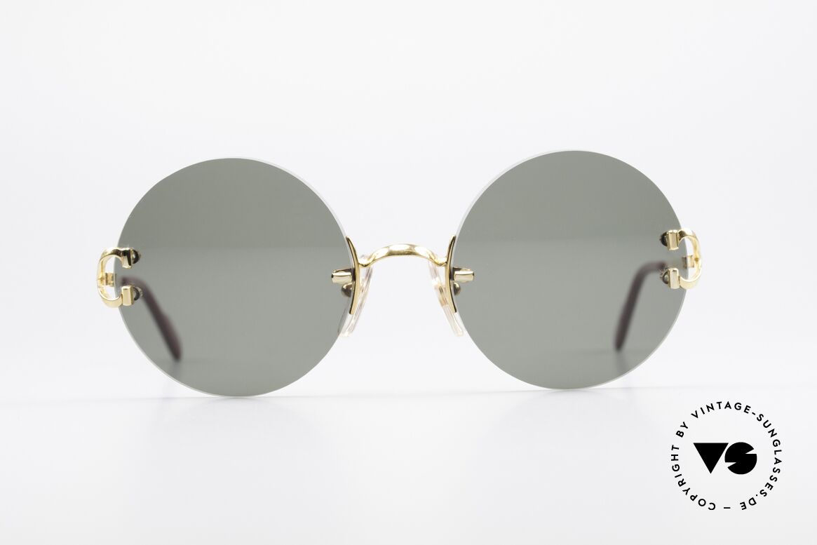 Cartier Madison Runde Luxus Sonnenbrille 90er, Modell aus der 'Rimless Collection' in Gr. S-M, Passend für Herren und Damen