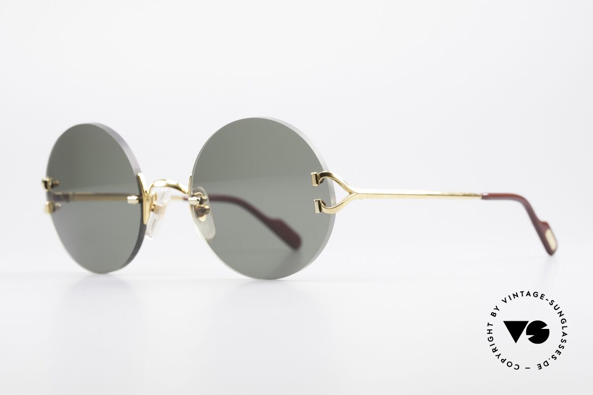 Cartier Madison Runde Luxus Sonnenbrille 90er, teures ORIGINAL in scheinbar zeitlosem Design, Passend für Herren und Damen