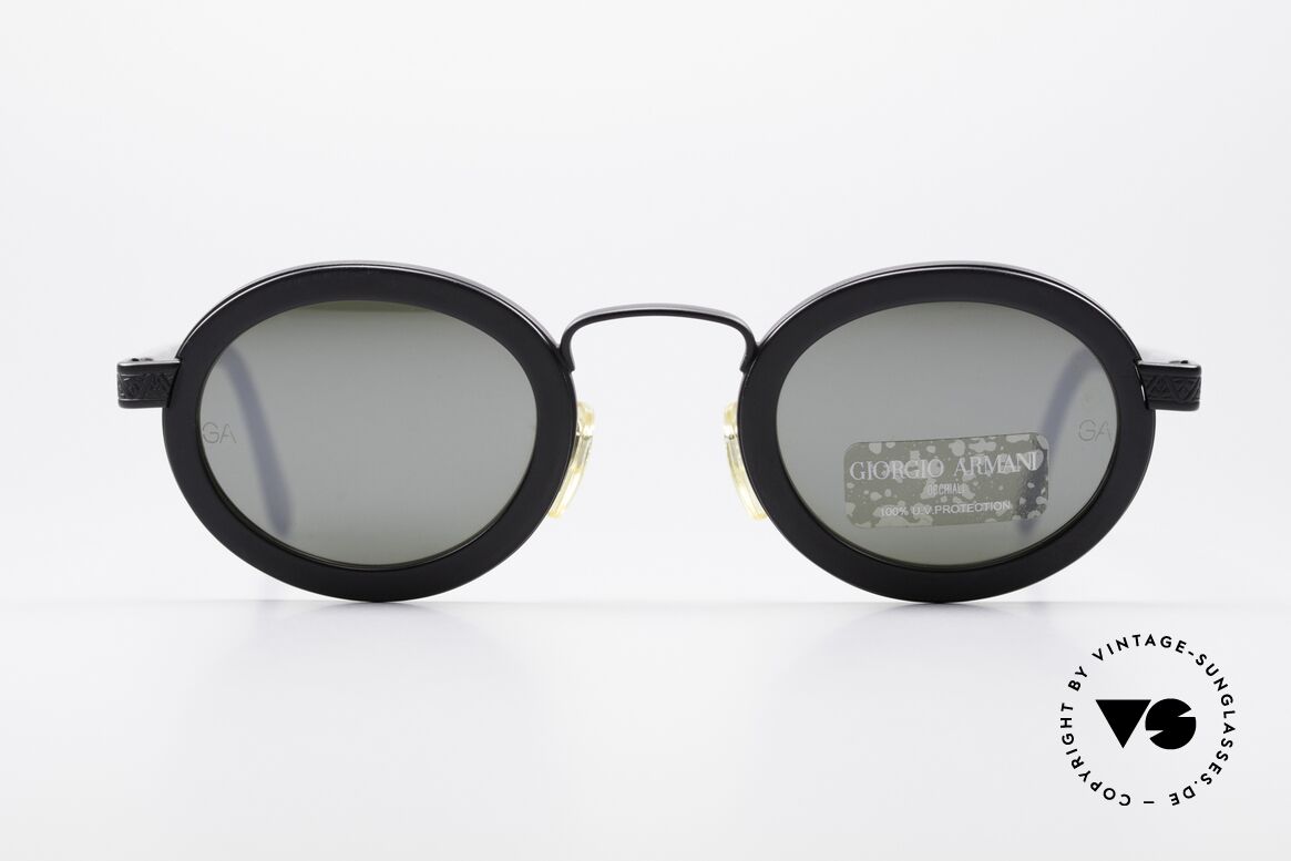 Giorgio Armani 631 Ovale Sonnenbrille Verspiegelt, leicht verspiegelte 90er G. Armani Designer-Sonnenbrille, Passend für Herren und Damen