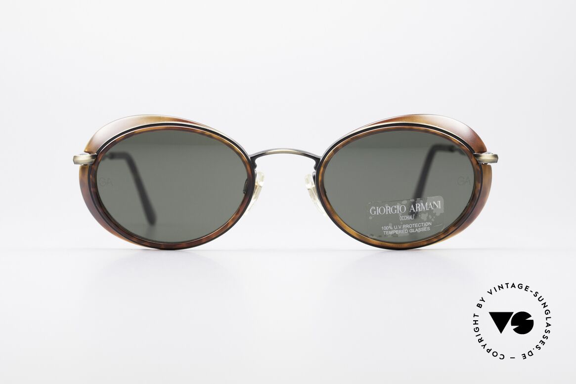 Giorgio Armani 666 Sonnenschutz Blenden Brille, Armani DesignerSonnenbrille mit kleinen Seitenblenden, Passend für Herren und Damen