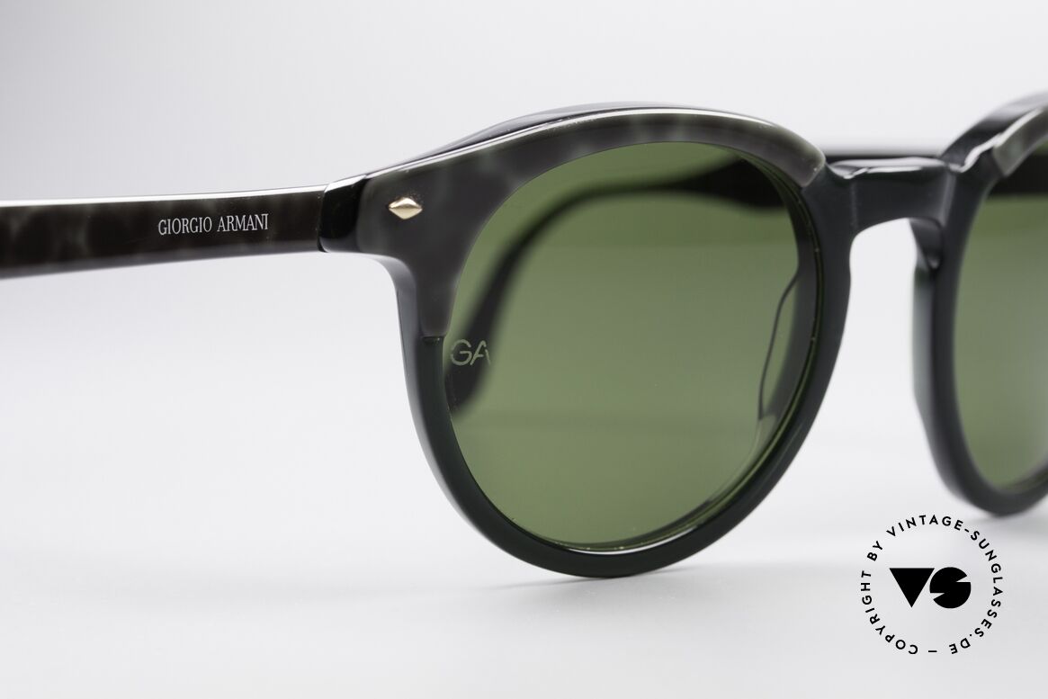 Giorgio Armani 901 Johnny Depp Sonnenbrille, Mineralgläser; Rahmenmuster in dunkelgrün/marmor, Passend für Herren