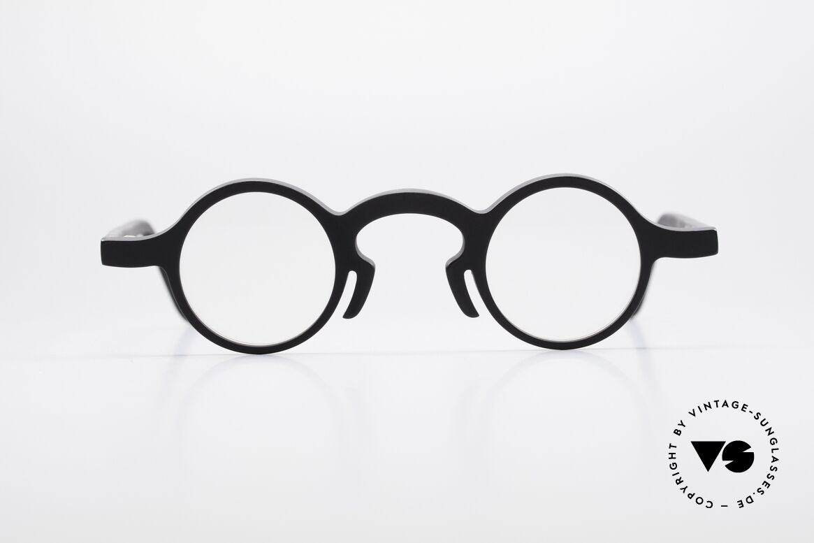 Theo Belgium Fax Vintage Designer Brille Rund, runde vintage THEO Belgium Brille aus den 1990ern, Passend für Herren und Damen