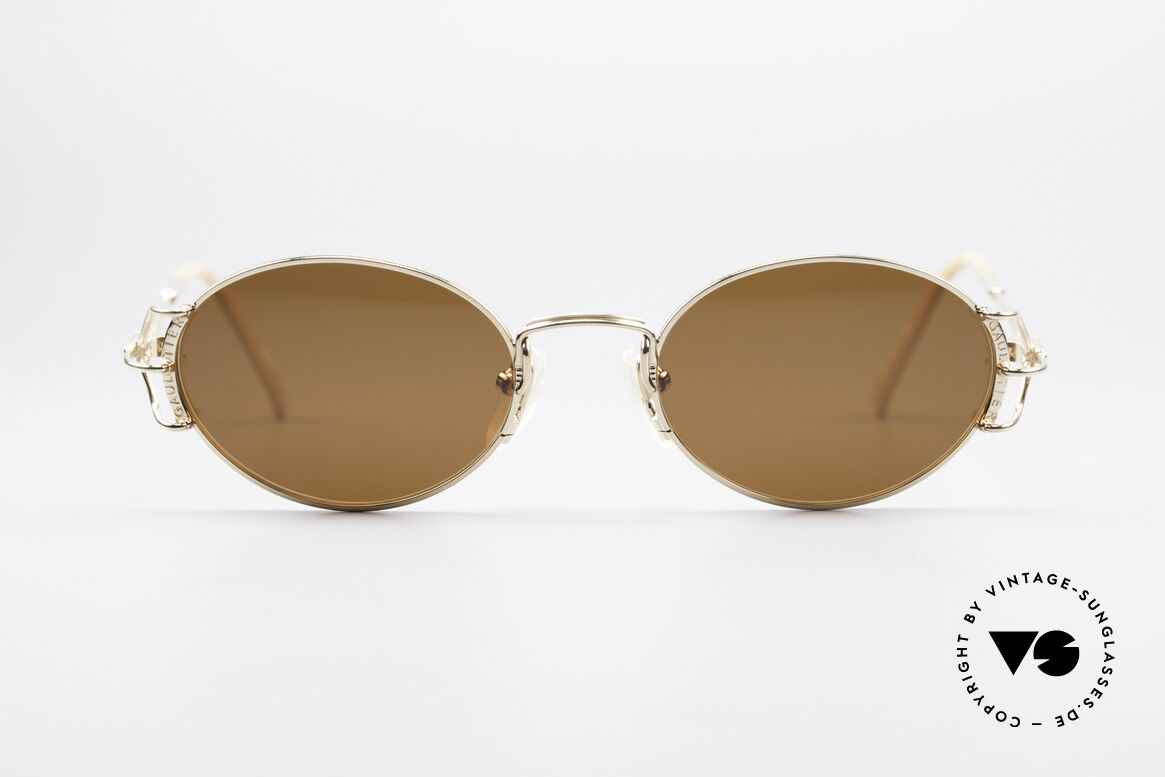 Jean Paul Gaultier 55-6104 Ovale Vintage Sonnenbrille, ovale 1990er Jean Paul Gaultier Designer-Sonnenbrille, Passend für Herren und Damen
