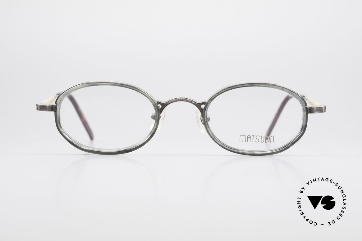 Matsuda 10402 Ovale Vintage Luxus Brille, Spitzen-Qualität als Matsuda's Selbstverständnis, Passend für Herren und Damen