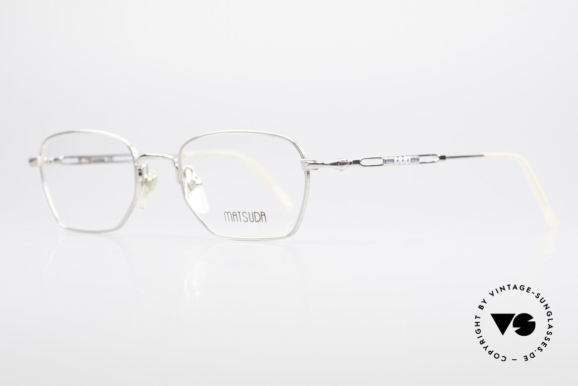 Matsuda 2882 Vintage Brillenfassung Eckig, die komplette Fassung mit aufwändigen Gravuren, Passend für Herren