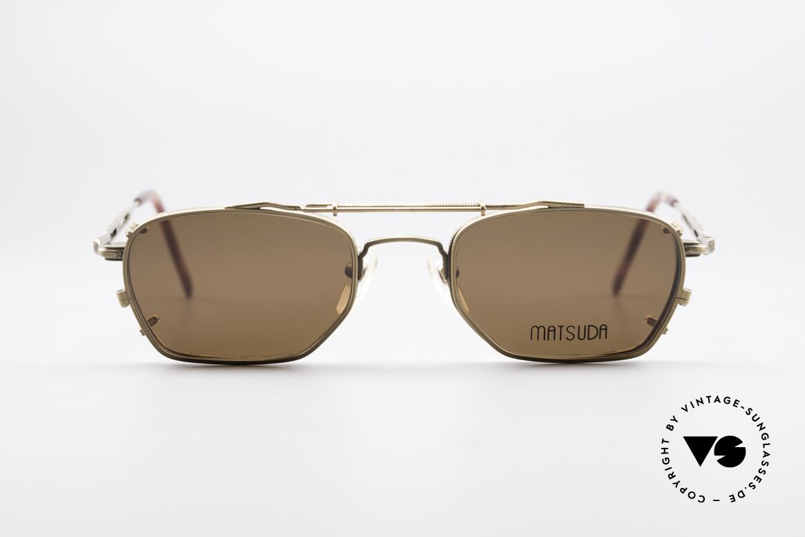 Matsuda 2882 Vintage Brille mit Sonnenclip, vintage Matsuda Brillenfassung aus den 1990ern, Passend für Herren