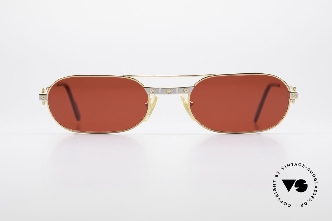 Cartier MUST Santos - M Luxus Sonnenbrille 3D-Rot, MUST: das erste Modell der Lunettes Collection '83, Passend für Herren Cartier MUST Santos - M Luxus Sonnenbrille 3D-Rot, MUST: das erste Modell der Lunettes Collection '83, Passend für Herren
