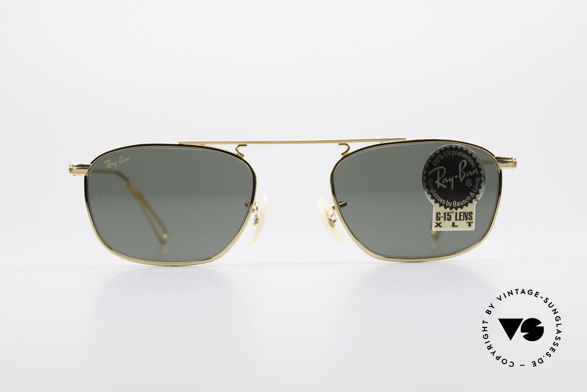 Ray Ban Vintage Square Alte USA B&L Sonnenbrille, Ray-Ban Sonnenbrille der 'Vintage Metal Collection', Passend für Herren und Damen