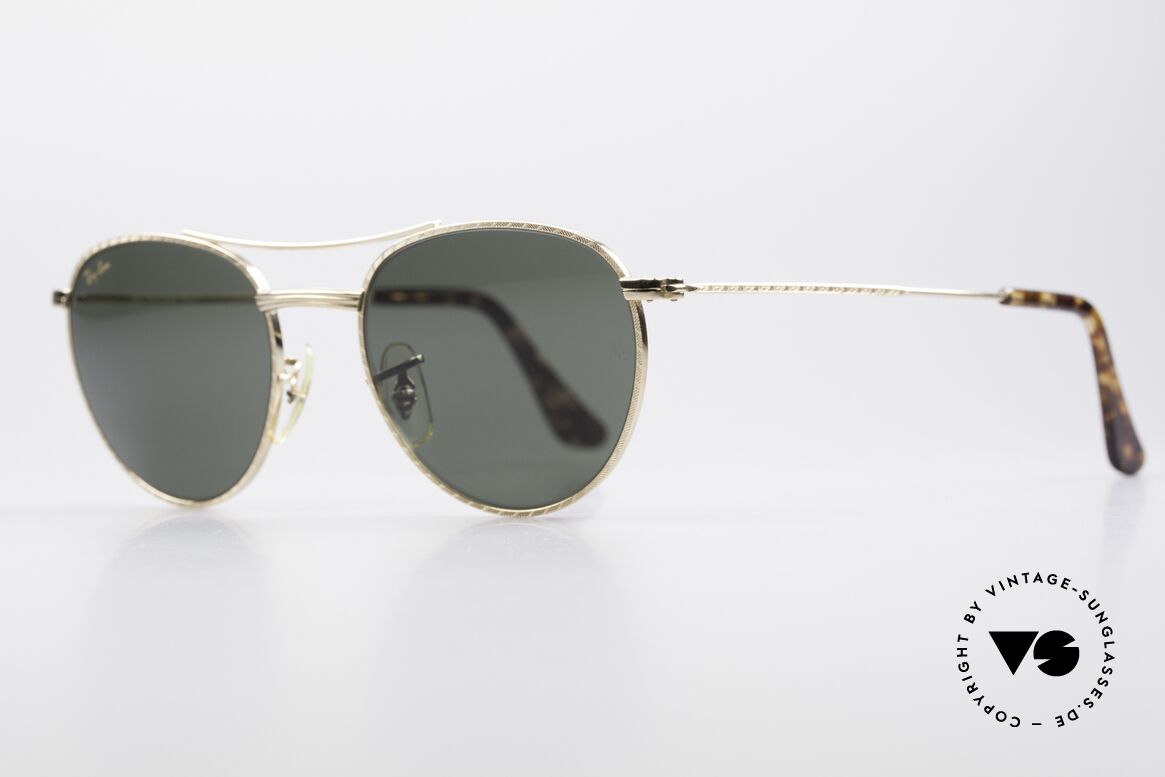 Ray Ban 1940's Retro Round Alte Ray-Ban USA Bausch&Lomb, im Stile der 40er Jahre gemacht (ziselierter Rahmen), Passend für Herren und Damen