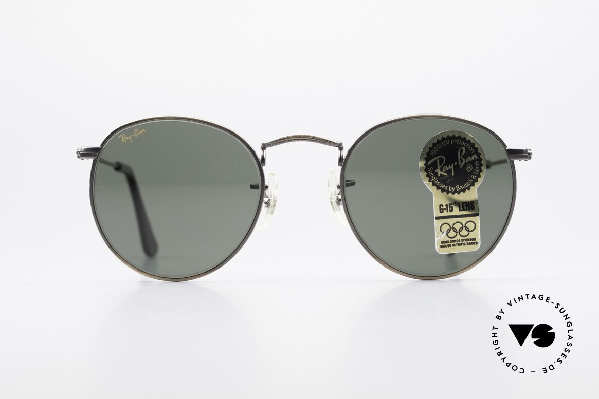 Ray Ban Round Metal 47 Kleine Runde Vintage Brille, kleine runde RAY-BAN USA vintage Sonnenbrille, Passend für Herren und Damen