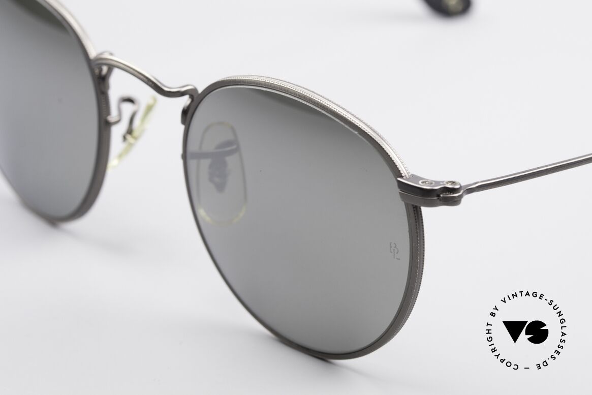 Ray Ban Round Metal 47 Verspiegelte B&L Sonnenbrille, ungetragenes Bausch&Lomb Modell mit orig. Etui, Passend für Herren und Damen