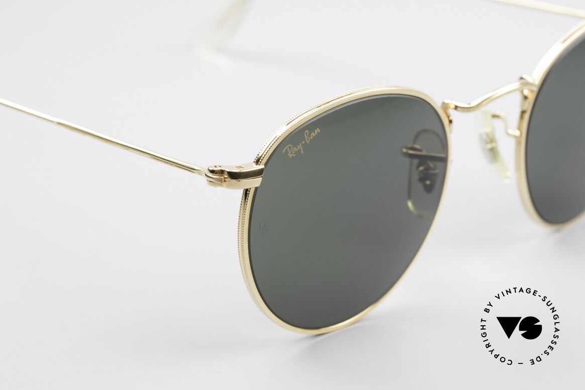 Ray Ban Round Metal 47 Kleine Runde B&L Sonnenbrille, ungetragenes Bausch&Lomb Modell mit orig. Etui, Passend für Herren und Damen