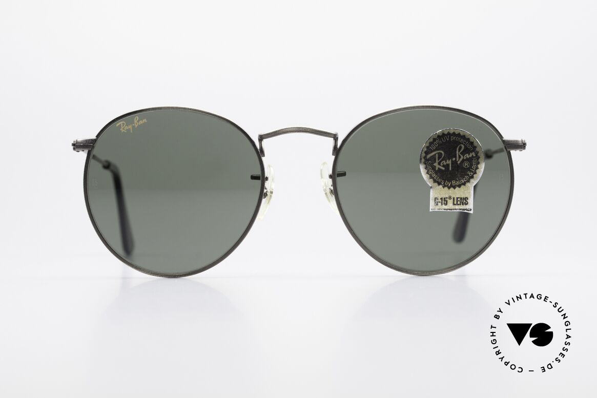 Ray Ban Round Metal 49 Runde Vintage Sonnenbrille, runde Bausch&Lomb RAY-BAN USA vintage Brille, Passend für Herren und Damen