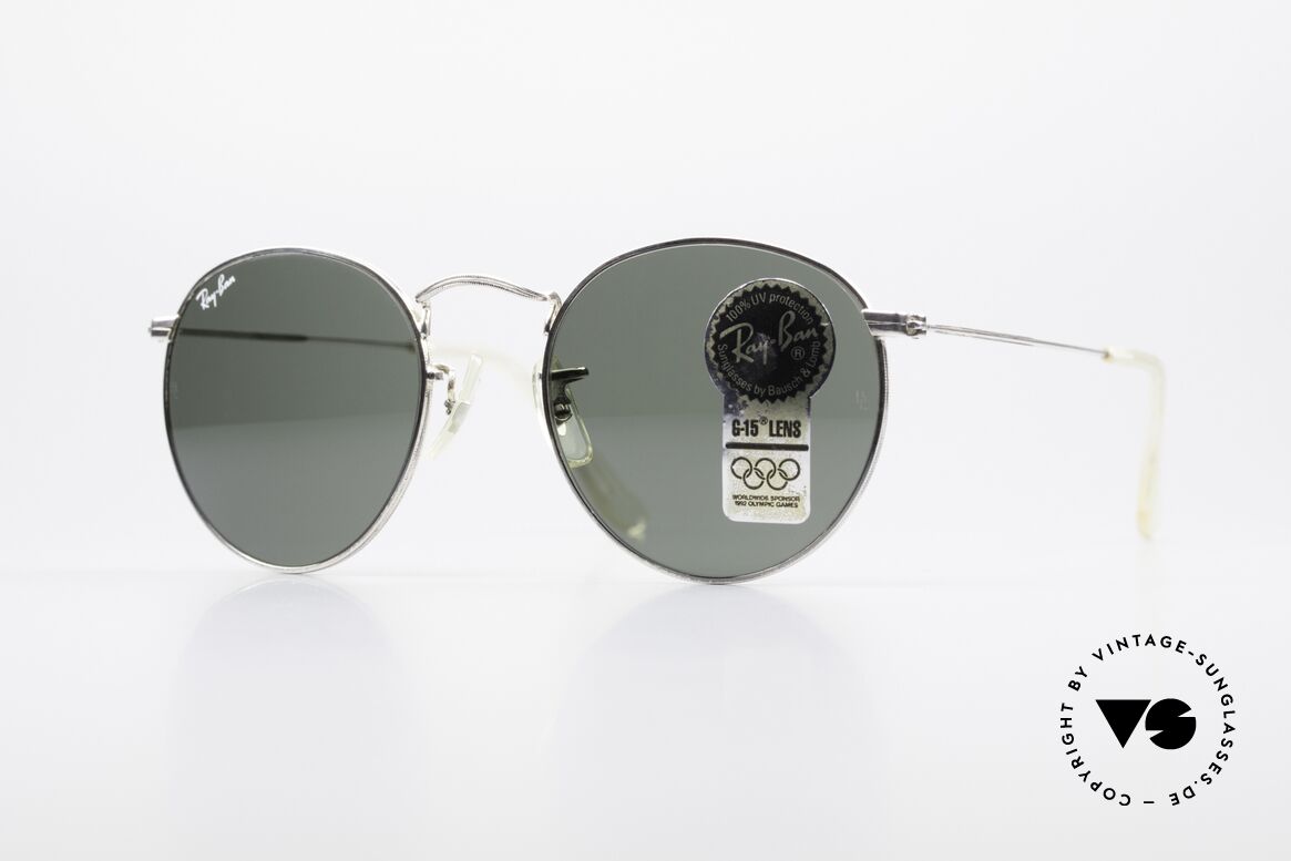 Ray Ban Round Metal 49 Runde Ray-Ban Sonnenbrille, runde Bausch&Lomb RAY-BAN USA vintage Brille, Passend für Herren und Damen