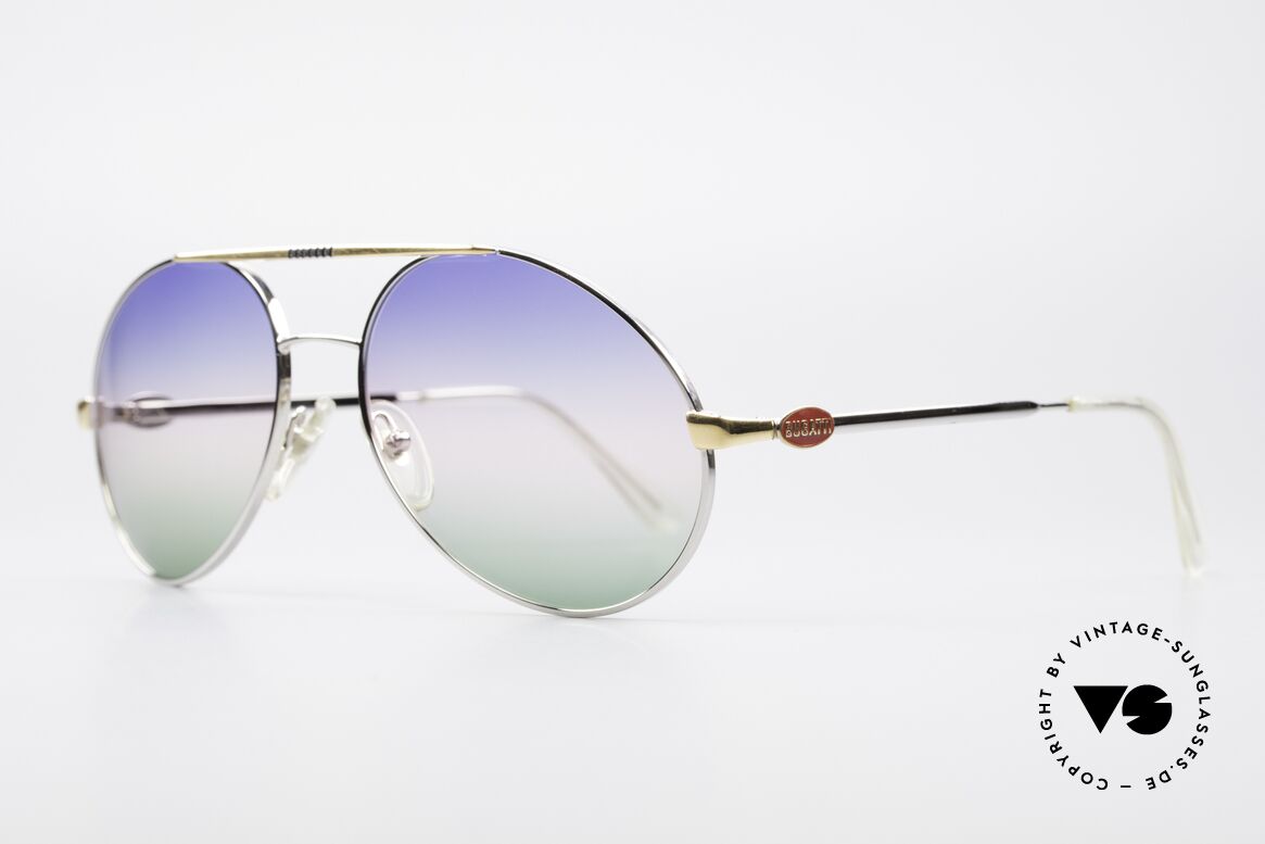 Bugatti 65982 Rare Vintage 80er Sonnenbrille, grandiose Kombination von Rahmen & Gläsern, Passend für Herren