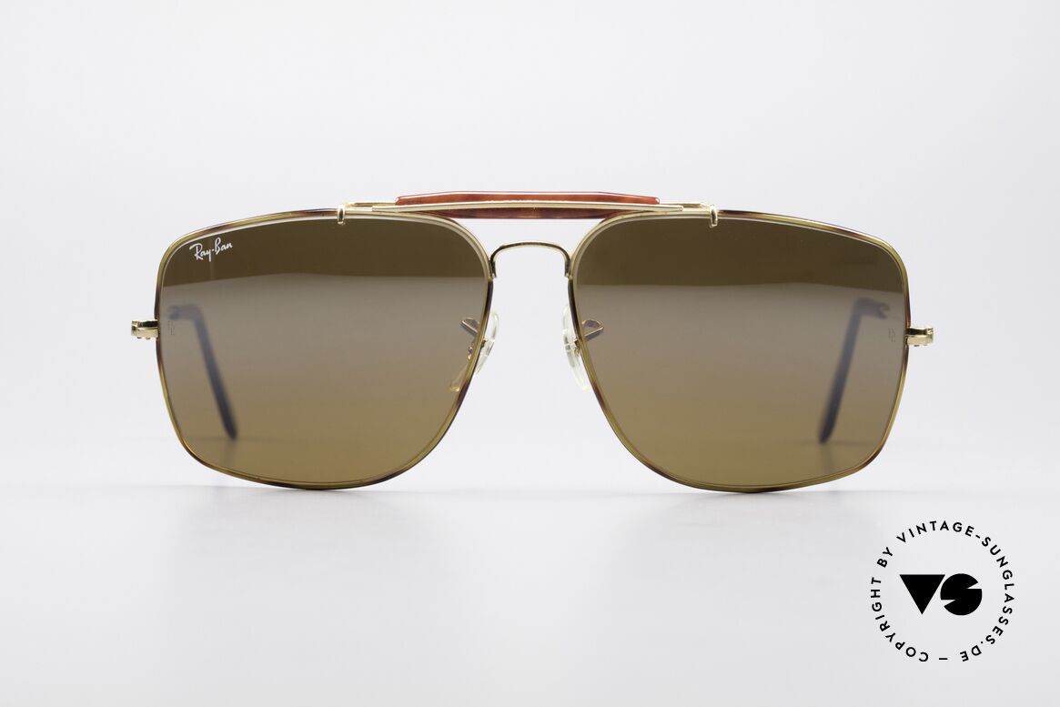 Ray Ban Explorer Large Tortuga Edition Verspiegelt, alte 80er Ray-Ban USA B&L vintage Sonnenbrille, Passend für Herren