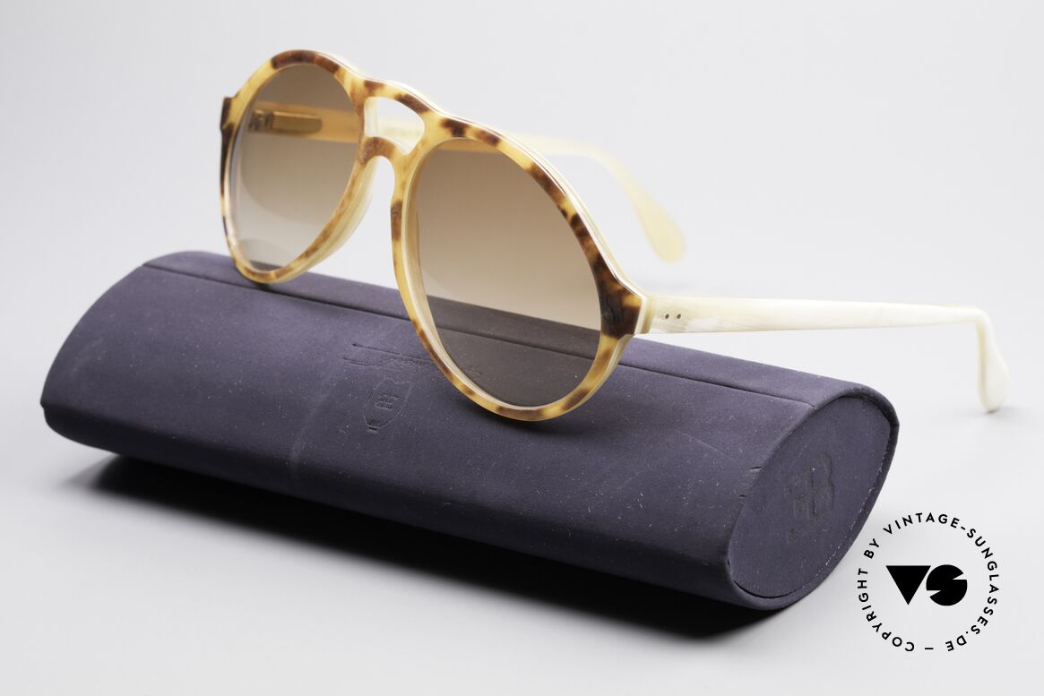 Bugatti 55003 Echt Büffelhorn Sonnenbrille, Größe: medium, Passend für Herren