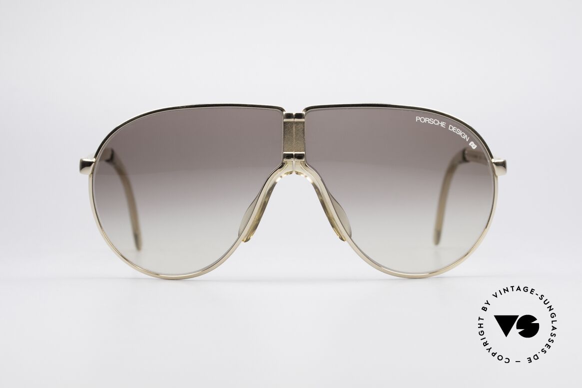 Porsche 5622 80er Luxus Faltsonnenbrille, goldener Rahmen mit braunen Gläsern; ein Klassiker!, Passend für Herren