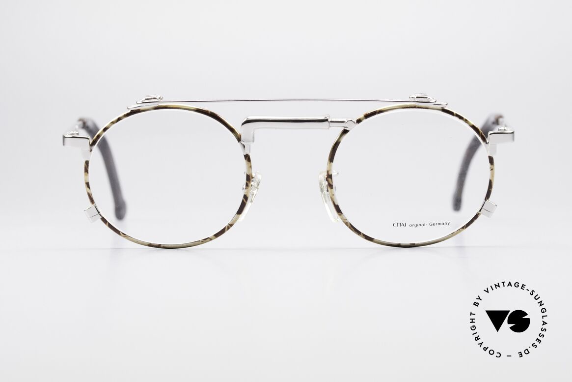 Chai No4 Round Industrial Vintage Brille 90er, außergewöhnliche CHAI vintage Brillen-Fassung, Passend für Herren und Damen
