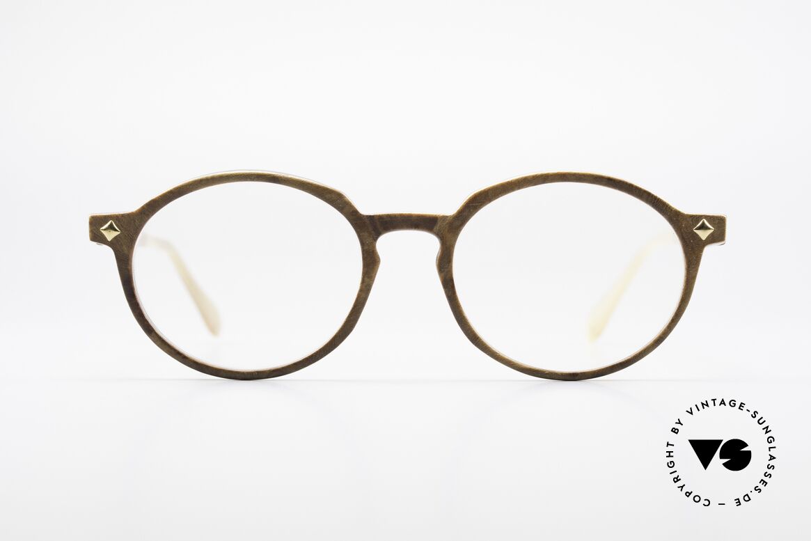 MCM München 300 Büffelhorn Panto Brille 80er, 1980er Jahre vintage Luxus-Hornbrille von MCM, Passend für Herren und Damen