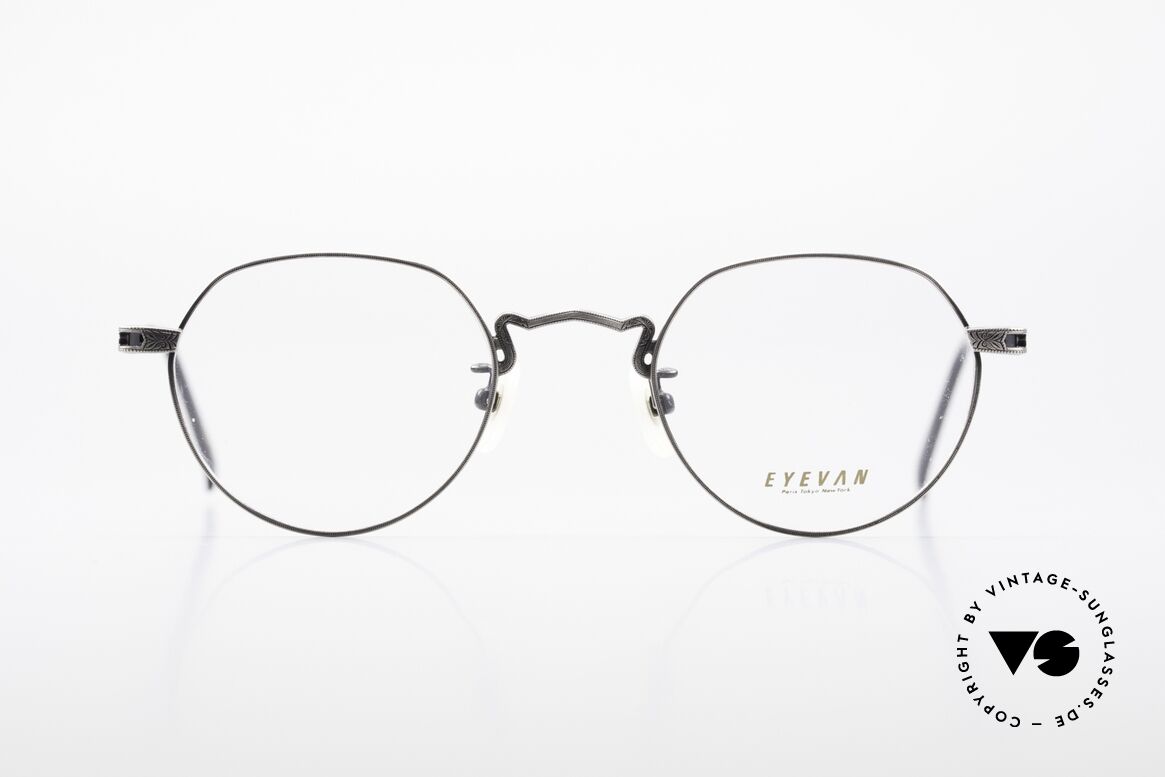 Eyevan E-91P Vintage Designer Brille Rund, vintage EYEVAN Designerbrille der 80er / frühen 90er, Passend für Herren und Damen
