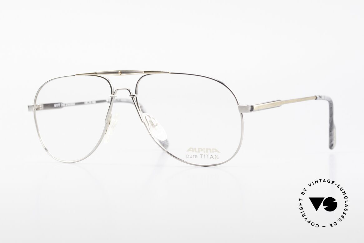 Alpina M1FT Vintage Aviator Titan Brille, vintage Alpina Titanium Aviator Brillenfassung, Passend für Herren