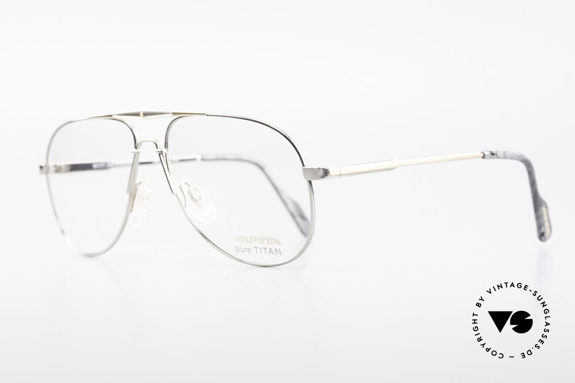 Alpina M1FT Vintage Aviator Titan Brille, sehr leicht u. entsprechend angenehm zu tragen, Passend für Herren