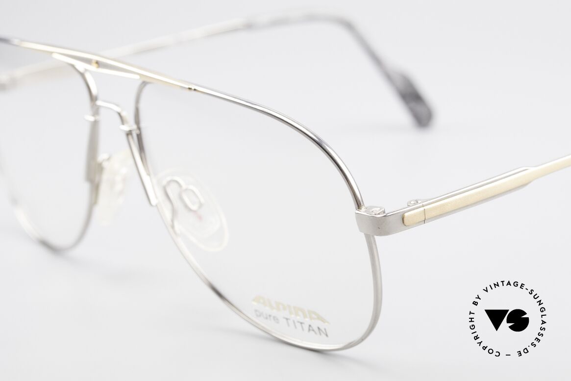 Alpina M1FT Vintage Aviator Titan Brille, ungetragen; wie alle unsere Fassungen von Alpina, Passend für Herren